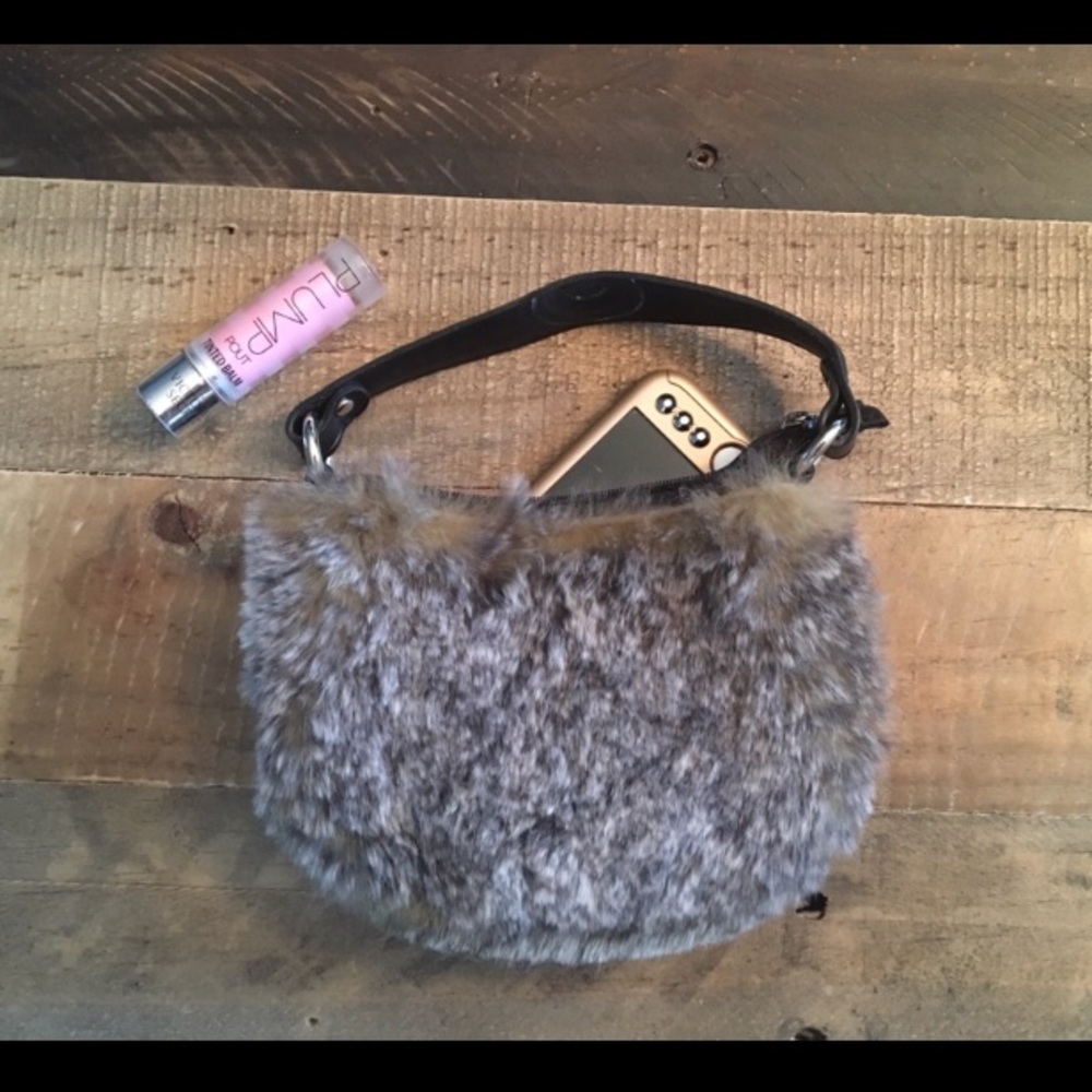 Adorable DKNY fur mini clutch
